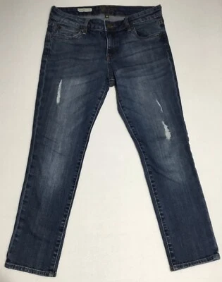 Pantalones de mezclilla para mujer KUT From The Kloth Catherine Boyfriend 6 Petite Blue desgastados Foto 1 de 4