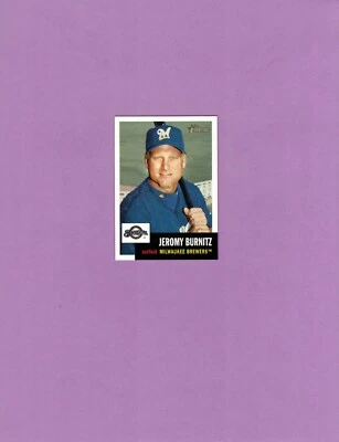 2002 Topps Heritage #312 Jeremy Burnitz! Milwaukee Brewers! - Image 1 of 2
