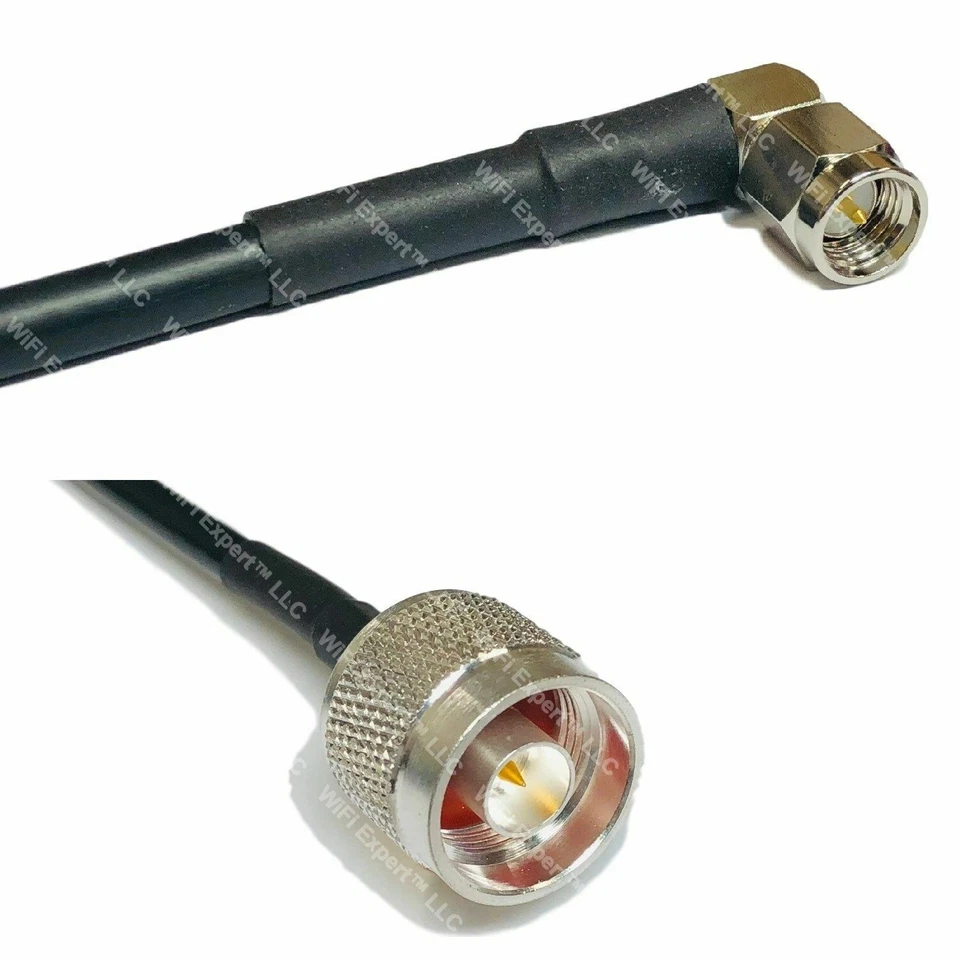 USA-CA LMR195 SMA MALE ANGLE to N MALE Coaxial RF Pigtail Cable