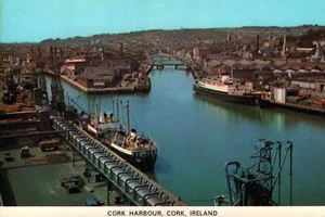 Cork Harbour Cork Ireland Postcard To Dempsey's Den Quiz RTE 1987 - Picture 1 of 2