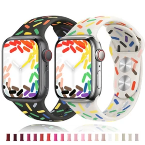 Sport Silicone Band 49/45/44/42mm Strap 38/40/49mm Pride Edition - Picture 1 of 21