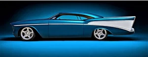 57 Chevy 1957Race Car Classic Custom Built Metal Concept1955Model55Carousel BLUE - Picture 1 of 18