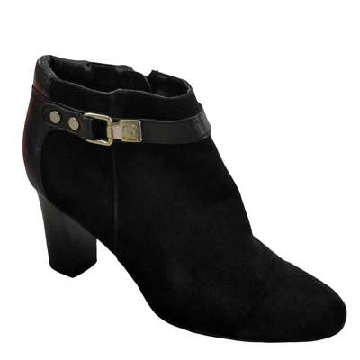 ALFANI Step n Flex Dolorna Suede Leather Side Zip Ankle Boots Silver Hardware 7M - Image 1 of 4