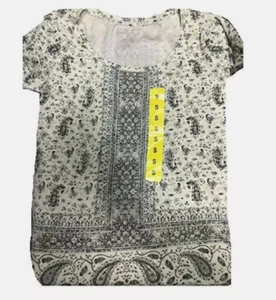 Lucky Brand Ladies' Graphic Tee Shirt ( BEIGE PRINT, SMALL) NWT - Picture 1 of 1