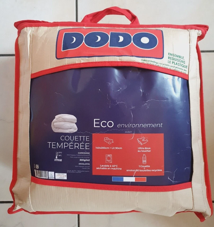 Couette tempérée éco environnement neuve 140 x 200 cm Dodo - Photo 1/4