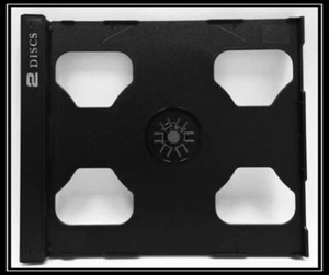 50 New High Quality Black Double CD Smart Trays w 2Discs Print YL28LOGO - Picture 1 of 1