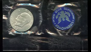 1971-S EISENHOWER UNCIRCULATED 40% SILVER DOLLAR IN MINT PACKAGING (V964) W/ COA - Picture 1 of 4