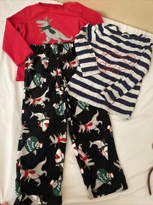 Carter's Boys 2 Pieces Christmas Pajama Set Dinosaur Size 7& Long Sleeve Shirt - Picture 1 of 7