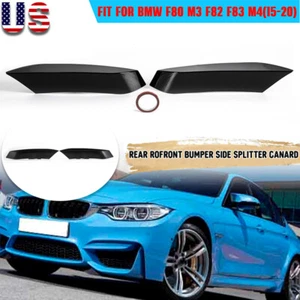 Glossy Black Front Bumper Upper Vent Cover Trim For 15-18 BMW F80 M3 F82 F83 M4 - Picture 1 of 9