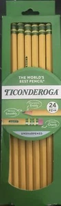 Dixon Ticonderoga #2 HB Premium Wood Pencils 24 Count 13924 Yellow - Picture 1 of 2