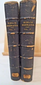1889 2 VOL BIBLIA HEBRAICA EDITED BY VAN DER HOOGHT HEBREW JEWISH BIBLE - Picture 1 of 8