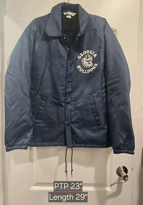 Chaqueta De Colección Línea Tiza Satén Forrada de Vellón Botones a Presión Talla M Georgia Bulldogs Foto 1 de 4