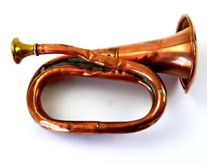 Antique English Hunting Horn Bugle in Copper and Brass - Great Patina - Picture 1 of 7