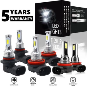 For Toyota Venza 2009-2013 2014 2015 LED Headlight Fog Light Bulbs Bright White - Picture 1 of 16