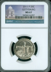 2011 P GETTYSBURG PARKS QUARTER MS67 BUSINESS STRIKE * - Picture 1 of 2