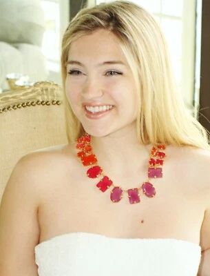 COLLAR BABERO PIEDRA ROSA Y NARANJA Kate Spade 'CONFETI RECUBIERTO' ORO MORADO Foto 1 de 4