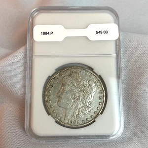 1884 P Morgan Silver Dollar Slabbed $1 Coin - Picture 1 of 4