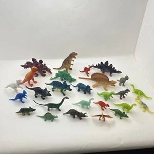 Dinosaur Figure Toys Lot of 26 Various Dinos T-Rex Stegosaurus Triceratops 2-5” - Picture 1 of 6