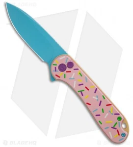 CIVIVI Dessert Warrior Elementum II Button Lock Knife Pink G-10 (2.9" Blue) - Picture 1 of 8