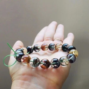Natürliches buntes Phantom Quarz Stretch Rechteck Perlen Kristall Armband - Bild 1 von 7