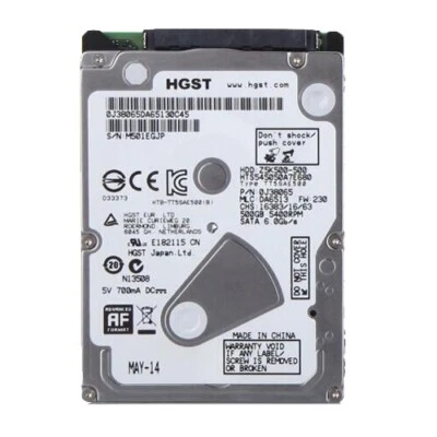 HGST 500G HTS545050A7E680 5400RPM SATA 2.5" Laptop HDD Hard Disk Drive- 7mm - Image 1 of 4