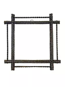 antique victorian Black Forest ornate chip carved unusual tramp art frame 1890 - Picture 1 of 22