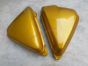 Pair Honda CB125S CB125 S 1971-'72 CB100 K0 K1 Side Frame Battery Cover Yellow - Bild 1 von 5
