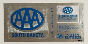 AAA SOUTH DAKOTA Reflective Foil Decal Bumper Sticker FASTEN SEAT BELTS Reward - Picture 1 of 3