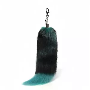 Fluffy Therian fox Tail Keychain - Soft Fur Realistic Colors Durable Perfect ... - Picture 1 of 7