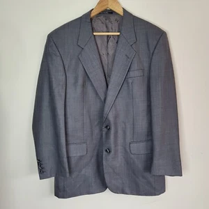 Mens DAKS Jacket Vintage Signature Blazer Pure New Wool Grey Made in GB 44R - Picture 1 of 19