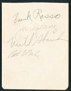 1944 FRANK ROSSO Vintage Baseball Autograph, Died 1980 RARE! - Picture 1 of 1