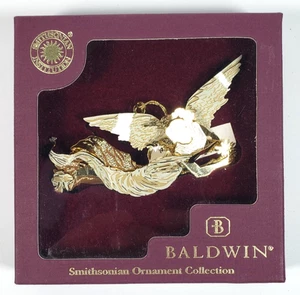 Baldwin Messing Ornament Weihnachtskarte Engel Gold 77106.010 Smithsonian Collectio - Bild 1 von 3