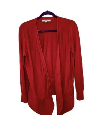 Women's Large Ann Taylor LOFT Red Open Cardigan Sweater❤️❣️ - Image 1 of 4
