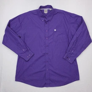 Cinch Shirt Mens Extra Large Purple Button Down Long Sleeve Western Geometric - Picture 1 of 13