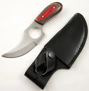 Jagdmesser | 5" Feststehende Klinge Skinner Klinge Mehrfarbig Holzgriff + Scheide - Bild 1 von 12