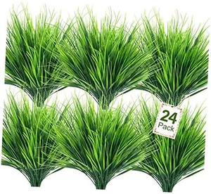  24 Bundles Artificial Plants Outdoors Fake Wheat Grass Faux Greenery Stems  - Picture 1 of 8