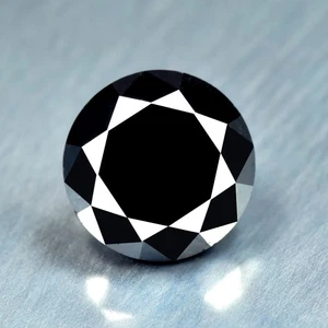 1.87Ct Brilliant Round Cut _ Fabulous Quality Natural JET BLACK DIAMOND - Picture 1 of 2