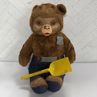 Vintage 1950's Ideal Toy Co. Smokey the Bear 17" Rubber Face Plush Doll - Image 1 of 4