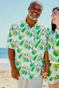 Disney Mickey Mouse Tropical Camp Resort Hawaii Blumendruck Knopf Größe M - Bild 1 von 8