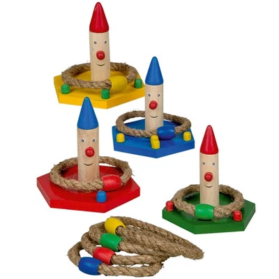 AMAKANDO Lustiges Wurfspiel im Freien Gartenspiel Kinder Ringwurfspiel Ringe werfen Spiel