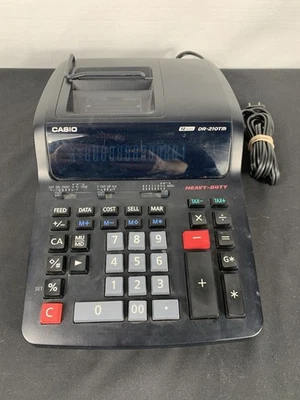 Casio DR-210TM Printing Calculator Black Tested Working Heavy Duty Tax - Image 1 of 4