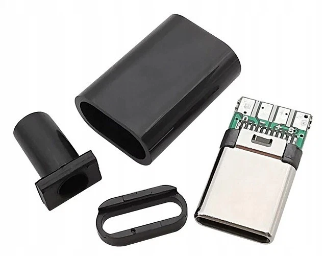 USB Typ C Löt Stecker PCB Lötstecker zum Löten Reparatur Schwarz Gehäuse - Bild 1 von 1