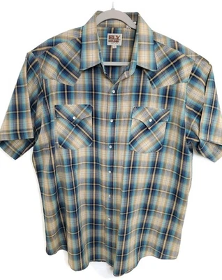 Ely Cattleman Shirt Mens XL Plaid Pearl Snap Western Cowboy Short Sleeve - Image 1 of 4