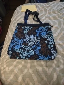 VERA BRADLEY JAVA FLORAL LIGHTEN UP FRONT ZIP TOTE SHOULDER BAG BEACH A1 - Picture 1 of 5