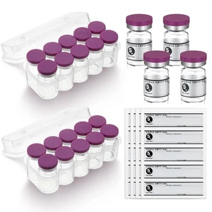 20 Stück 5 ml versiegelte sterile leere Fläschchen mit selbstheilender Injektionsöffnung Glas... - Bild 1 von 7