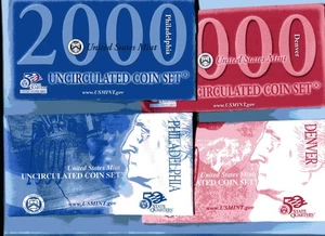 Turn of the century US mint sets 1999 & 2000 in mint packages with COA's - Picture 1 of 3