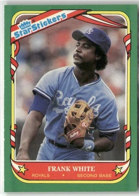 1987 FLEER STAR STICKERS #123 FRANK WHITE KANSAS CITY ROYALS - Image 1 of 2