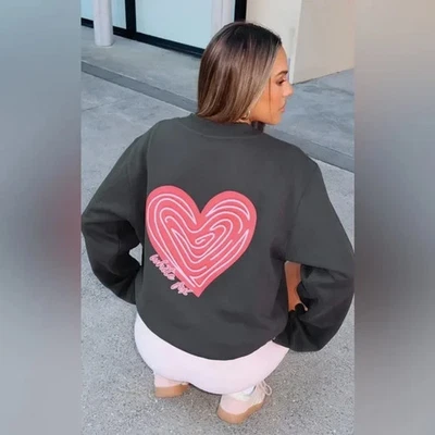 White Fox Made With Love Oversized Hoodie Grey Marle size XS/S-NWT - Image 1 of 4