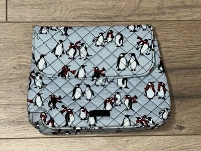 Vera Bradley Playful PENGUINS Cosmetic Case Make Up Bag Gray EXCELLENT - Изображение 1 из 4