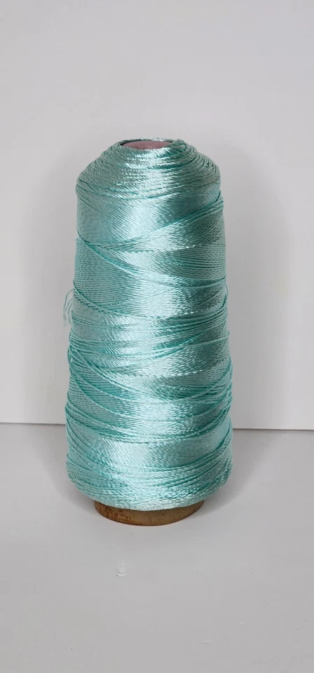 Lucci Yarn Water Green 820 6/3 True Rayon Cone Lot 4781 – 11.3 oz Premium - Image 1 of 4